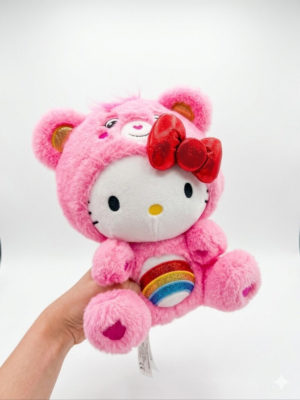 Hello Kitty x Care Bear Dressed as Cheer Bear Plush 10" Pink Special Edition